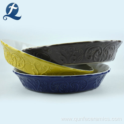 New Style Design Colourful Bakeware Ceramic Pie Pan